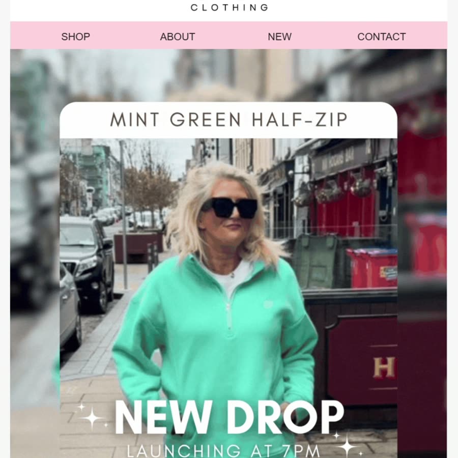 Caza Clothing product launch email — walkthrough preview