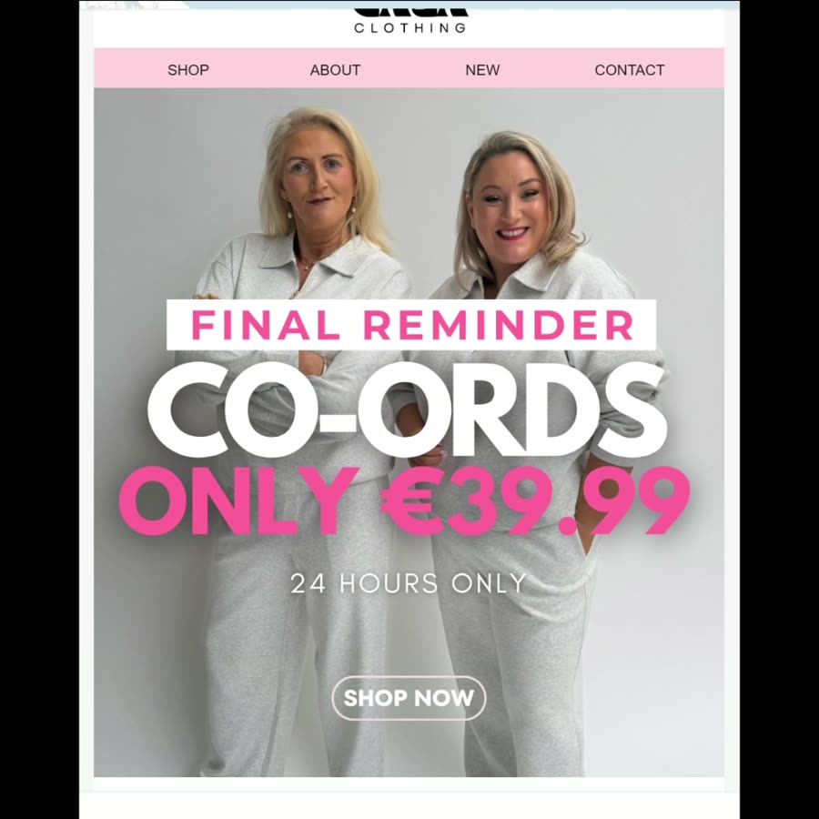 Caza Clothing campaign email — walkthrough preview