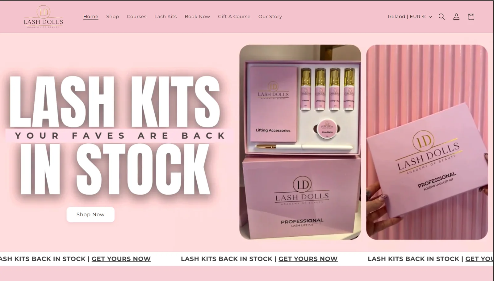 Lash Dolls desktop website