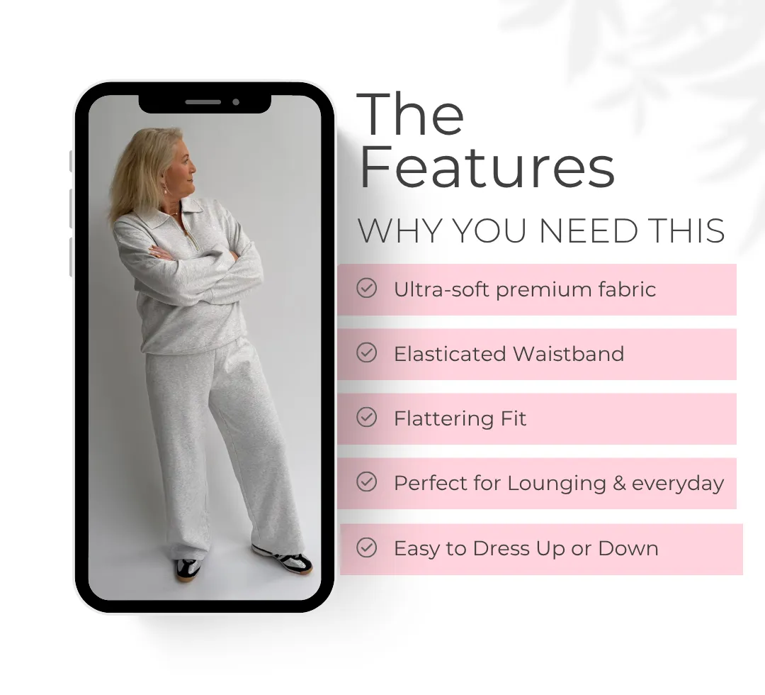 Caza Clothing product features creative listing the co-ord fabric and fit benefits