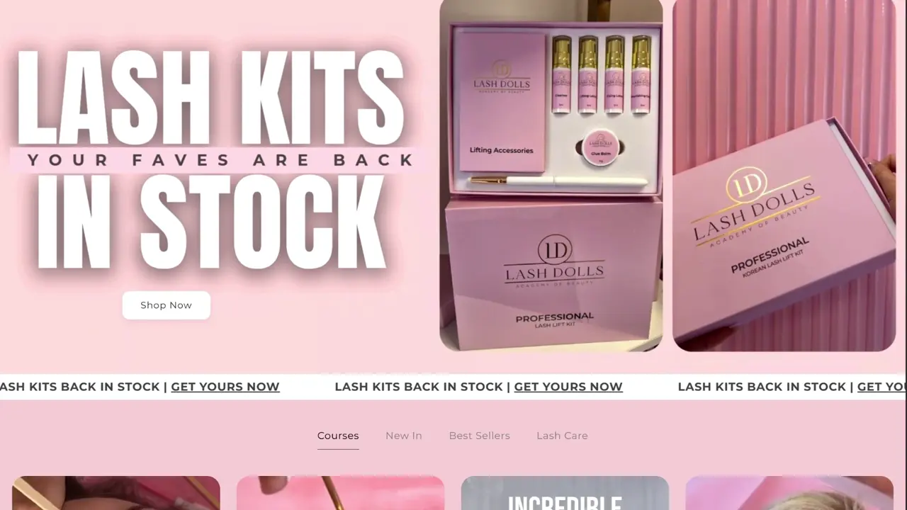 Lash Dolls desktop storefront walkthrough
